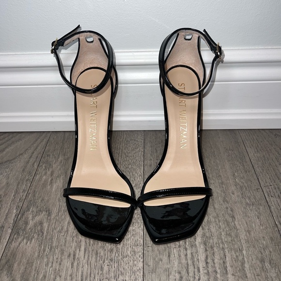 Stuart Weitzman Shoes - Stuart Weitzman Nudistcurve Black Patent Heels